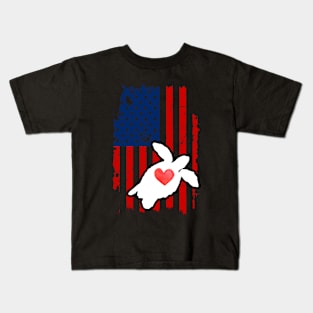 Turtle Merica Usa American Flag Kids T-Shirt